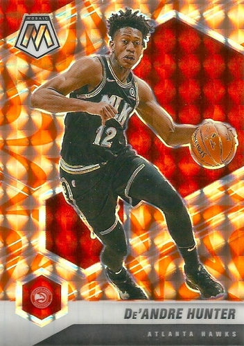 #50 De'Andre Hunter - Atlanta Hawks - 2020-21 Panini Mosaic - Mosaic Reactive Orange Basketball
