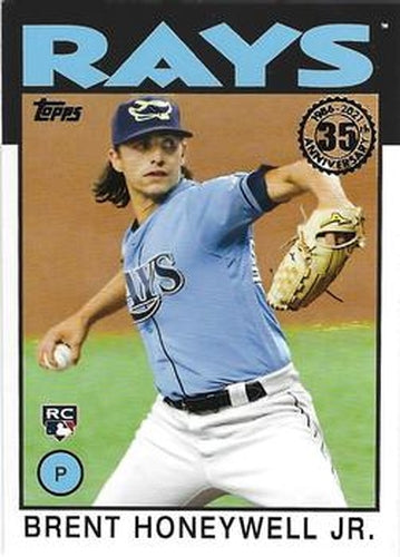 #86B-50 Brent Honeywell Jr. - Tampa Bay Rays - 2021 Topps Update - 1986 Topps Baseball 35th Anniversary Baseball