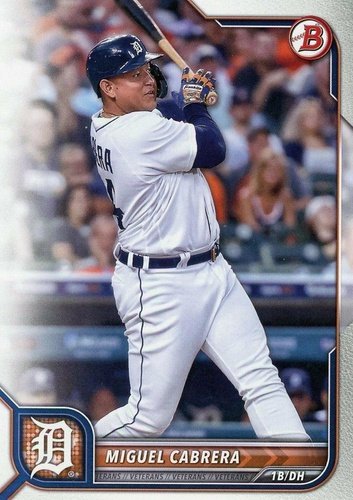#50 Miguel Cabrera - Detroit Tigers - 2022 Bowman Baseball