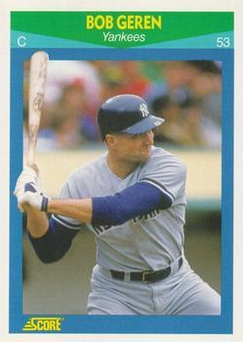 #50 Bob Geren - New York Yankees - 1990 Score Rising Stars Baseball