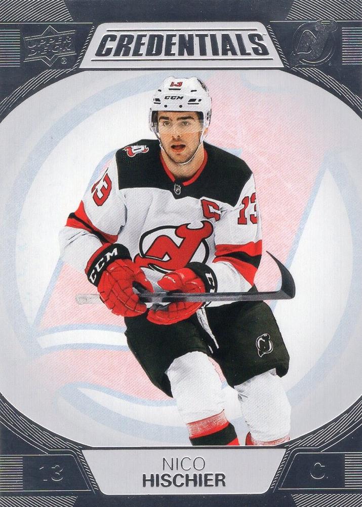 #50 Nico Hischier - New Jersey Devils - 2022-23 Upper Deck Credentials Hockey