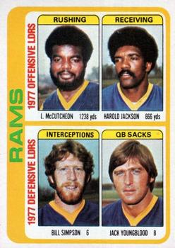 #513 Lawrence McCutcheon / Harold Jackson / Bill Simpson / Jack Youngblood - Los Angeles Rams - 1978 Topps Football