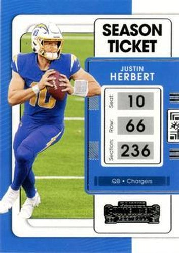 #51 Justin Herbert - Los Angeles Chargers - 2021 Panini Contenders Football