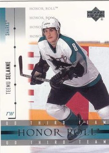 #51 Teemu Selanne - San Jose Sharks - 2001-02 Upper Deck Honor Roll Hockey