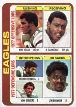 #521 Mike Hogan / Harold Carmichael / Herman Edwards / John Sanders / Lem Burnham - Philadelphia Eagles - 1978 Topps Football