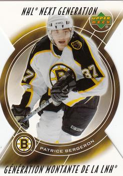 #NG11 Patrice Bergeron - Boston Bruins - 2005-06 Upper Deck McDonald's - NHL Next Generation Hockey