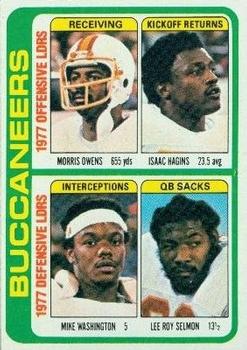 #527 Morris Owens / Isaac Hagins / Mike Washington / Lee Roy Selmon - Tampa Bay Buccaneers - 1978 Topps Football