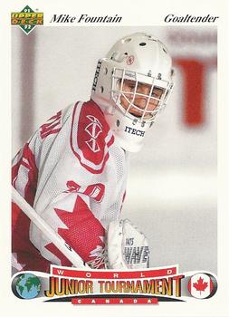 #52 Mike Fountain - Canada - 1991-92 Upper Deck Czech World Juniors Hockey