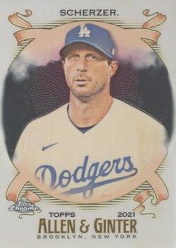 #52 Max Scherzer - Los Angeles Dodgers - 2021 Topps Allen & Ginter Chrome Baseball