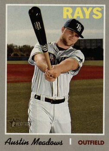 #537c Austin Meadows - Tampa Bay Rays - 2019 Topps Heritage Baseball