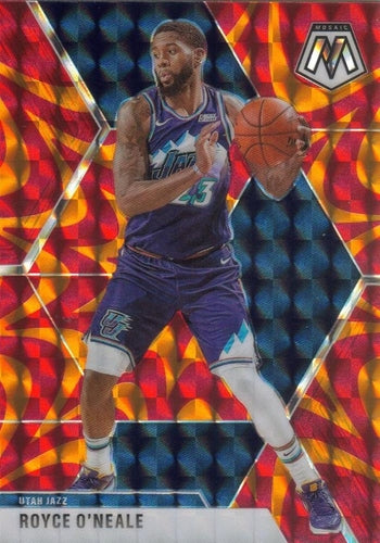 #53 Royce O'Neale - Utah Jazz - 2019-20 Panini Mosaic - Reactive Orange Basketball