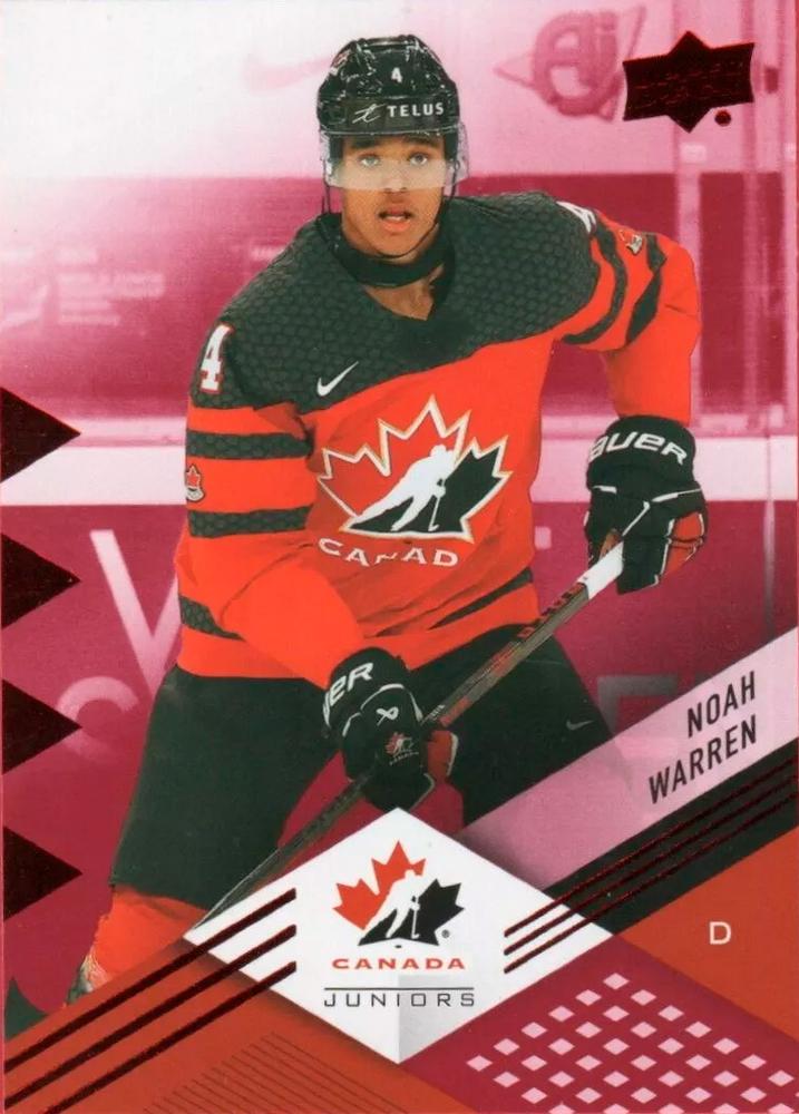 #53 Noah Warren - Canada - 2024 Upper Deck Team Canada Juniors - Red Foil Hockey