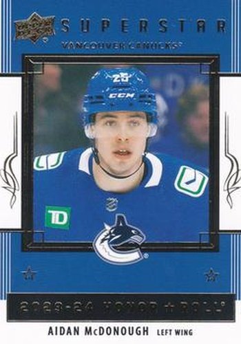 #HR53 Aidan McDonough - Vancouver Canucks - 2023-24 Upper Deck - Honor Roll Hockey