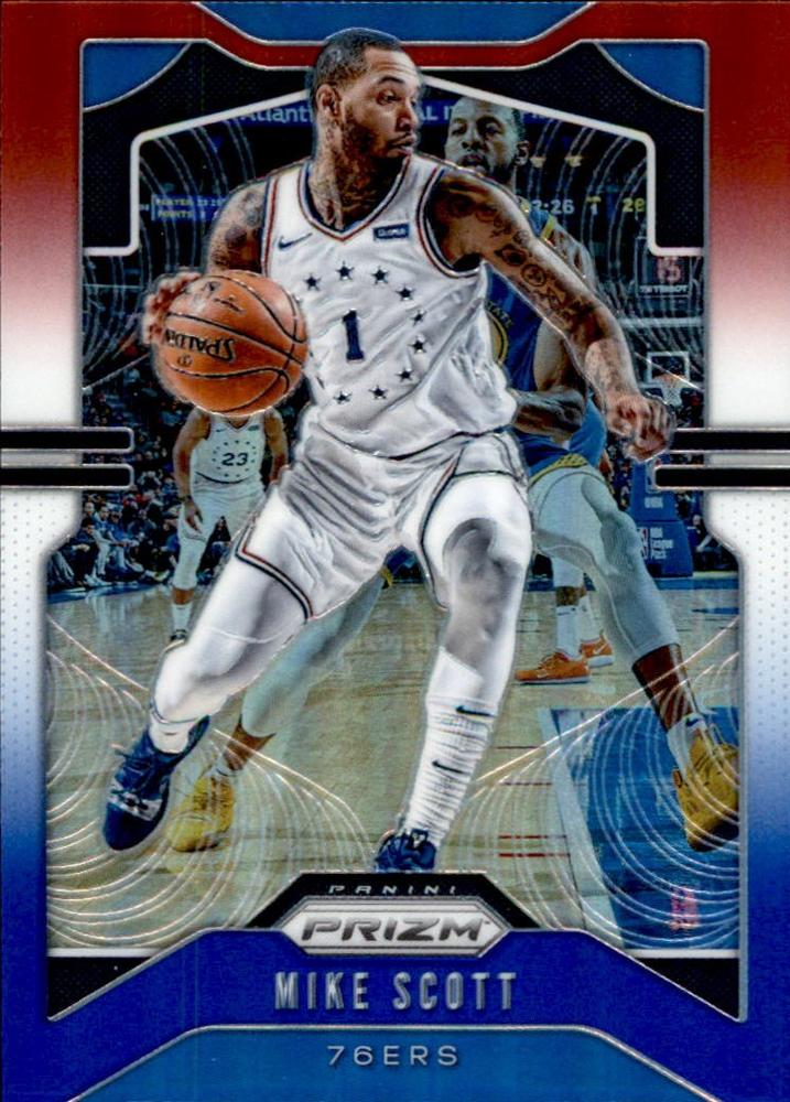 #53 Mike Scott - Philadelphia 76ers - 2019-20 Panini Prizm - Prizms Red White and Blue Basketball