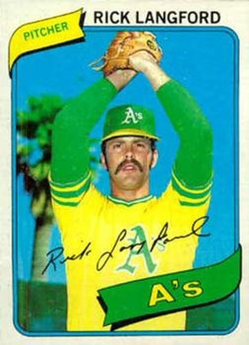 #546 Rick Langford - Oakland Athletics - 1980 Topps Baseball