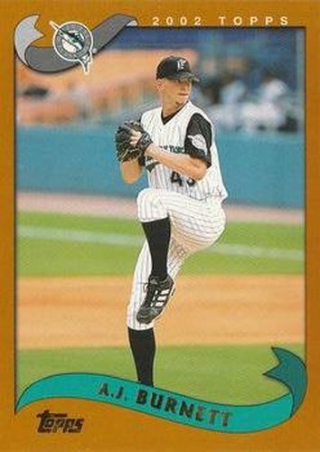 #546 A.J. Burnett - Florida Marlins - 2002 Topps Baseball