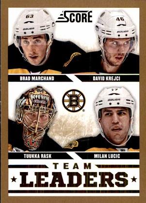#552 Brad Marchand / David Krejci / Milan Lucic / Tuukka Rask - Boston Bruins - 2013-14 Score - Gold Hockey