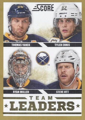 #553 Ryan Miller / Steve Ott / Thomas Vanek/ Tyler Ennis - Buffalo Sabres - 2013-14 Score - Gold Hockey