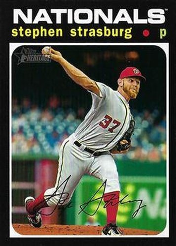 #558b Stephen Strasburg - Washington Nationals - 2020 Topps Heritage Baseball