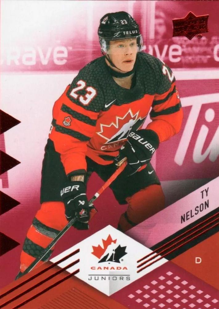 #55 Ty Nelson - Canada - 2024 Upper Deck Team Canada Juniors - Red Foil Hockey