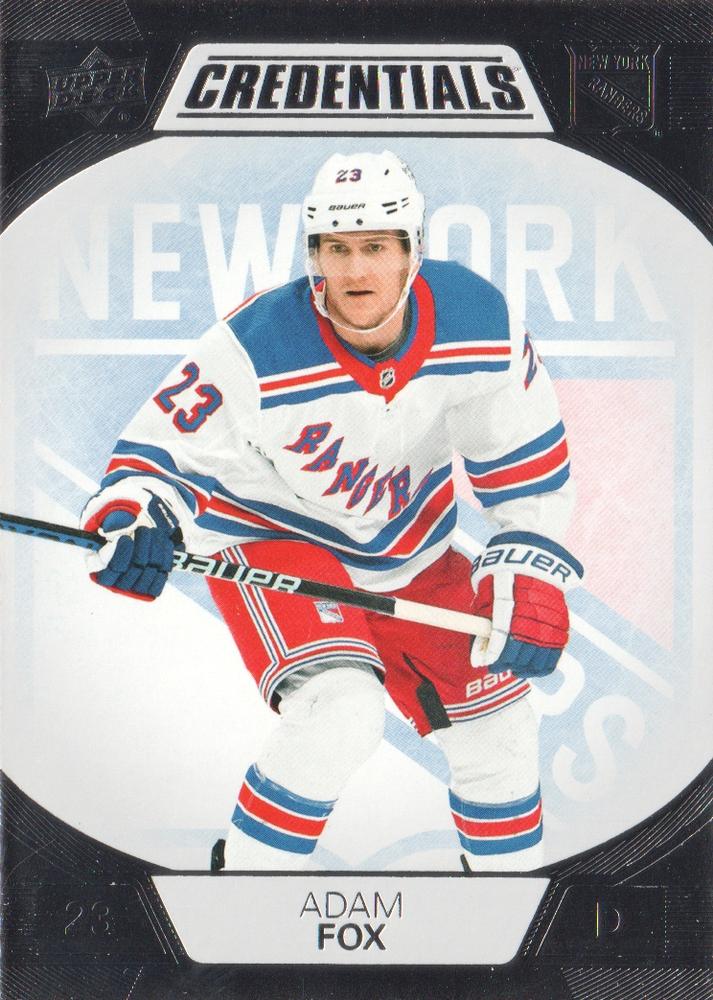 #55 Adam Fox - New York Rangers - 2022-23 Upper Deck Credentials Hockey