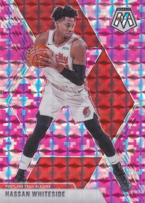 #55 Hassan Whiteside - Portland Trail Blazers - 2019-20 Panini Mosaic - Camo Pink Basketball