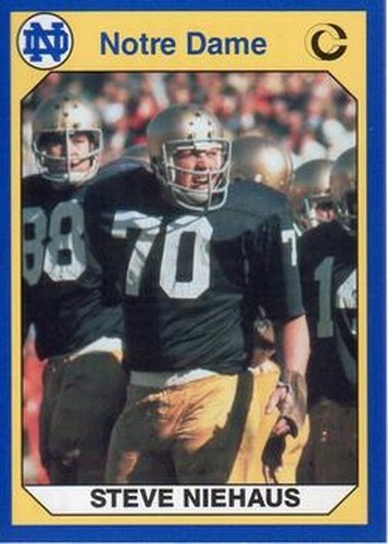 #55 Steve Niehaus - Notre Dame Fighting Irish - 1990 Collegiate Collection Notre Dame Football