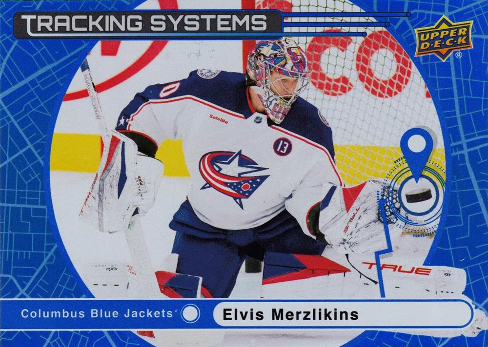 #TS-28 Elvis Merzlikins - Columbus Blue Jackets - 2025-26 Upper Deck - Tracking Systems Hockey