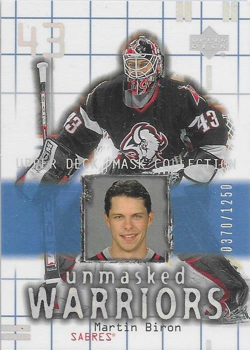 #172 Martin Biron - Buffalo Sabres - 2001-02 Upper Deck Mask Collection Hockey