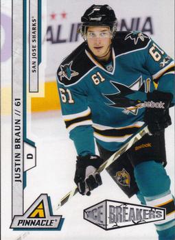 #243 Justin Braun - San Jose Sharks - 2010-11 Panini Pinnacle Hockey