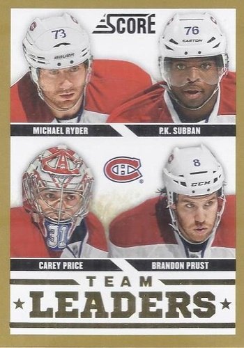 #565 Brandon Prust / Carey Price / Michael Ryder / P.K. Subban - Montreal Canadiens - 2013-14 Score - Gold Hockey