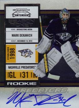 #144 Mark Dekanich - Nashville Predators - 2010-11 Playoff Contenders Hockey