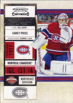 #30 Carey Price - Montreal Canadiens - 2010-11 Playoff Contenders Hockey
