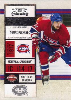#50 Tomas Plekanec - Montreal Canadiens - 2010-11 Playoff Contenders Hockey