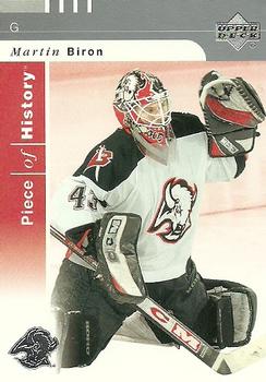 #10 Martin Biron - Buffalo Sabres - 2002-03 Upper Deck Piece of History Hockey