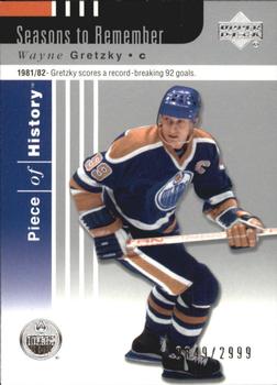 #91 Wayne Gretzky - Edmonton Oilers - 2002-03 Upper Deck Piece of History Hockey
