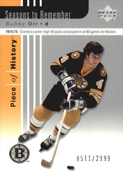 #97 Bobby Orr - Boston Bruins - 2002-03 Upper Deck Piece of History Hockey
