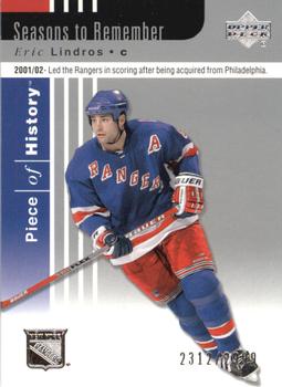 #103 Eric Lindros - New York Rangers - 2002-03 Upper Deck Piece of History Hockey