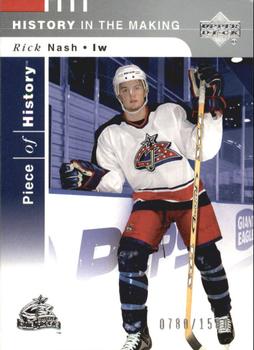 #127 Rick Nash - Columbus Blue Jackets - 2002-03 Upper Deck Piece of History Hockey