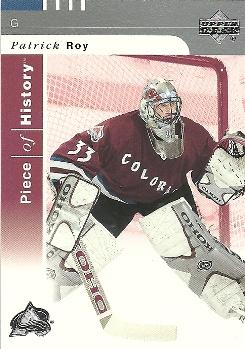 #24 Patrick Roy - Colorado Avalanche - 2002-03 Upper Deck Piece of History Hockey
