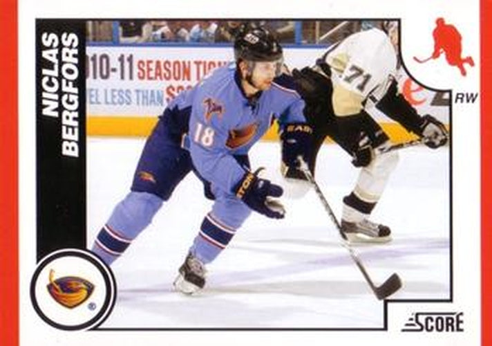 #56 Nicklas Bergfors - Atlanta Thrashers - 2010-11 Score Hockey