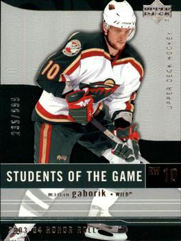 #91 Marian Gaborik - Minnesota Wild - 2003-04 Upper Deck Honor Roll Hockey