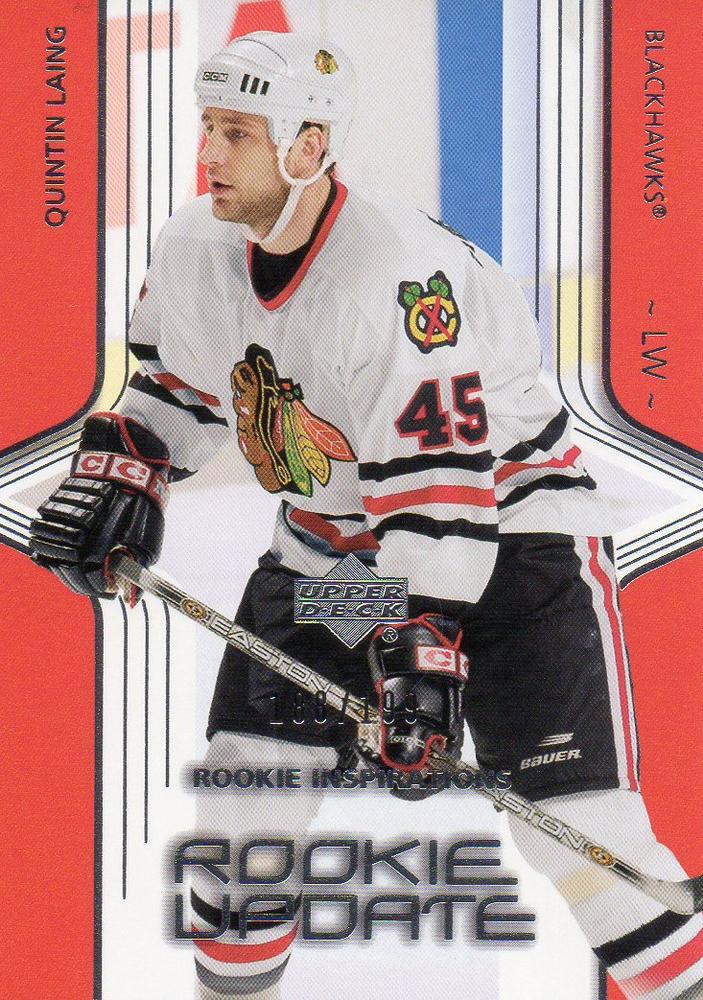 #203 Quintin Laing - Chicago Blackhawks - 2003-04 Upper Deck Rookie Update Hockey