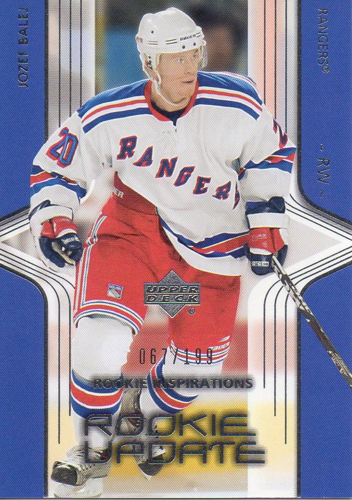 #206 Jozef Balej - New York Rangers - 2003-04 Upper Deck Rookie Update Hockey