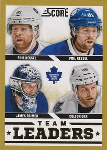 #577 Colton Orr / James Reimer / Phil Kessel - Toronto Maple Leafs - 2013-14 Score - Gold Hockey