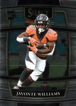 #57 Javonte Williams - Denver Broncos - 2021 Panini Select - Black and Gold Prizm Die Cut Football