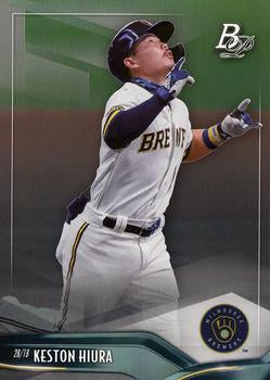 #57 Keston Hiura - Milwaukee Brewers - 2021 Bowman Platinum Baseball
