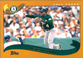 #585 Miguel Tejada - Oakland Athletics - 2002 Topps Baseball