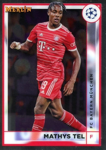 #58 Mathys Tel - FC Bayern Munchen - 2022-23 Merlin Chrome UEFA Club Competitions Soccer