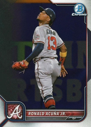 #58 Ronald Acuña Jr. - Atlanta Braves - 2022 Bowman Chrome Baseball